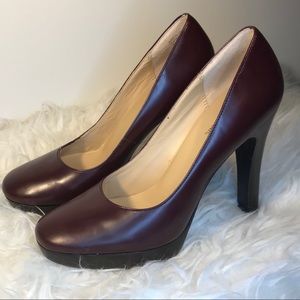 Sz 7M Michael Kors Brown Leather Heels